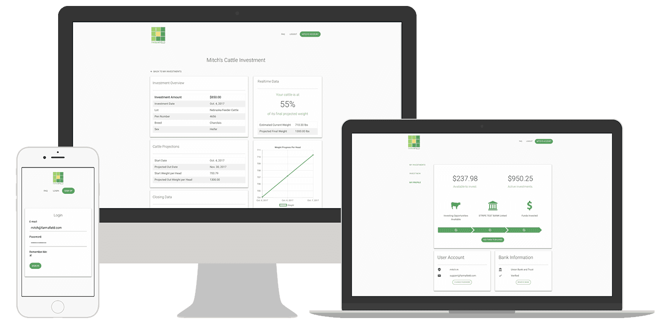 Investment platform interface across multiple devices